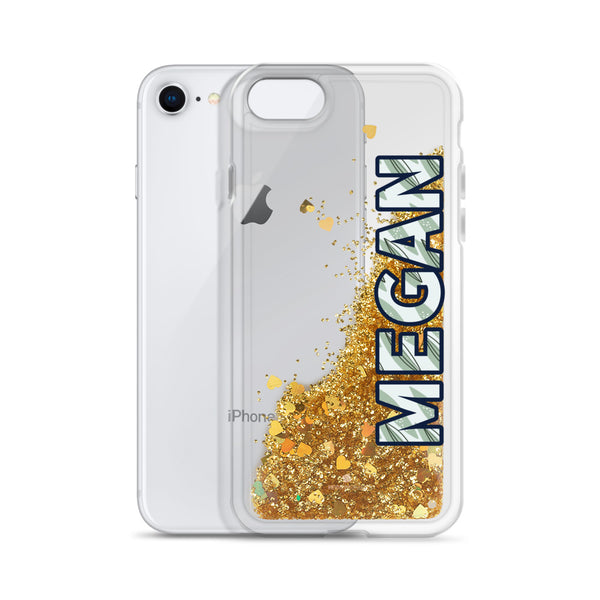 Personalized Liquid Glitter Phone Case, Best Custom Name iPhone Case-Heidi Kimura Art LLC-Gold-iPhone SE-Heidi Kimura Art LLC