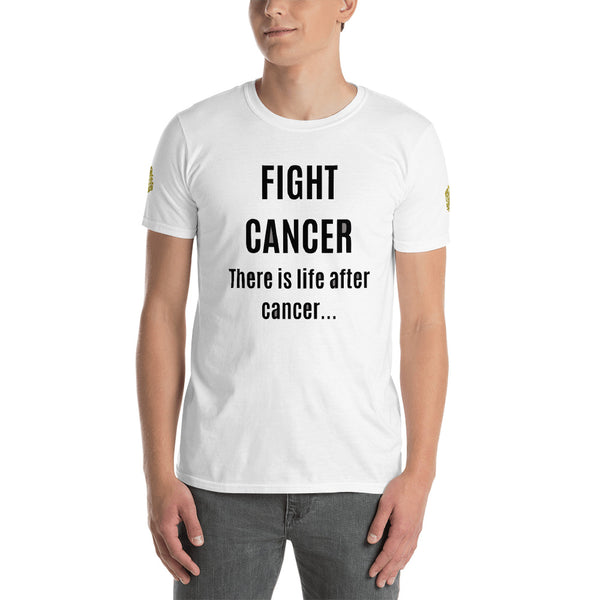 Fight Cancer Short-Sleeve 100% Ringspun Cotton Pre-shrunk Unisex T-Shirt-Unisex T-Shirt-White-S-Heidi Kimura Art LLC