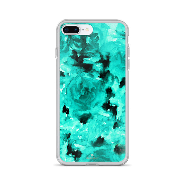 Teal Blue Rose Floral, iPhone X | XS | XR | XS Max | 8 | 8+ | 7| 7+ |6/6S | 6+/6S+ Case- Made in USA-Phone Case-iPhone 7 Plus/8 Plus-Heidi Kimura Art LLC