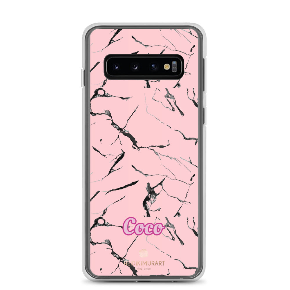 Pink Marble Personalized Samsung Case, Custom Name iPhone Case-Heidi Kimura Art LLC-Samsung Galaxy S10-Heidi Kimura Art LLC