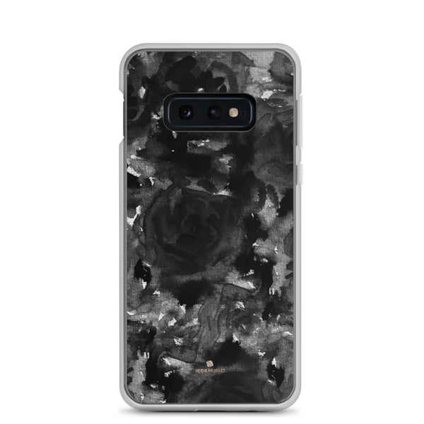 Black Floral Rose Samsung Case, Abstract Watercolor Phone Case-Heidi Kimura Art LLC-Samsung Galaxy S10e-Heidi Kimura Art LLC