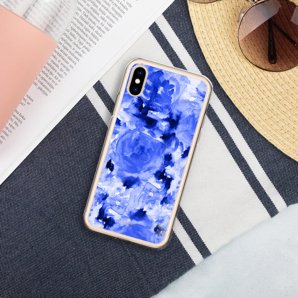 Blue Liquid Glitter Phone Case, Floral Print iPhone Cases-Printed in USA/EU-Heidi Kimura Art LLC-Pink-iPhone X/XS-Heidi Kimura Art LLC