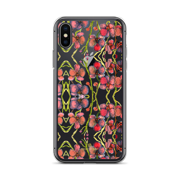 Red Orchids Print iPhone Case, Floral Orchid Phone Cases-Printed in USA/EU-Heidi Kimura Art LLC-iPhone X/XS-Heidi Kimura Art LLC