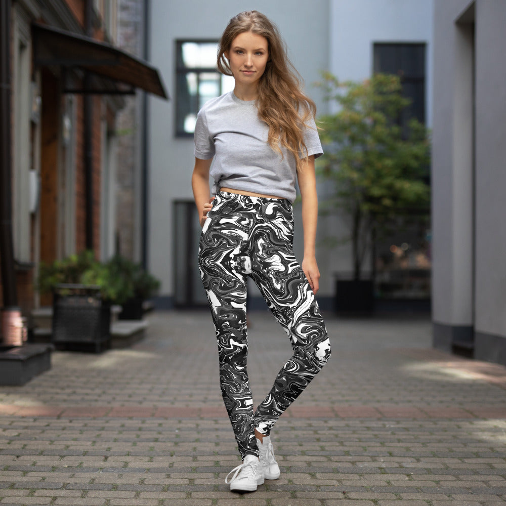 Black Marble Yoga Leggings in 2023