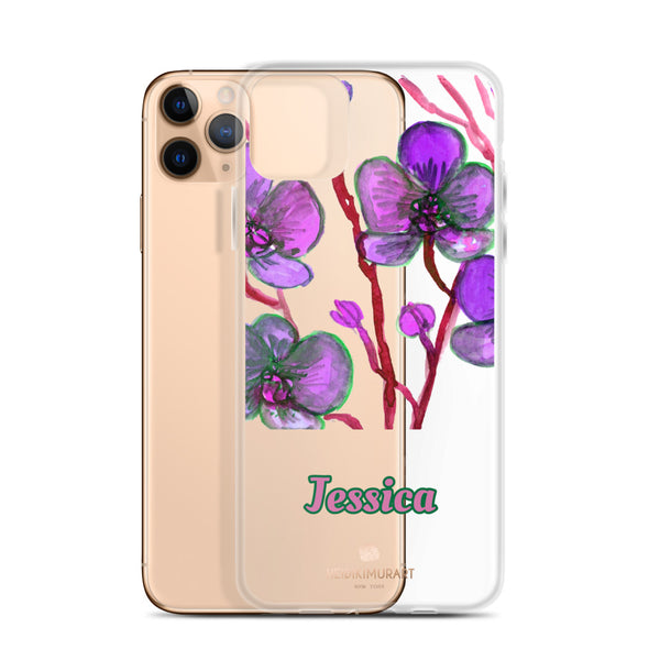 Orchid Custom Name iPhone Case, Personalized Floral Phone Case-Heidi Kimura Art LLC-Heidi Kimura Art LLC