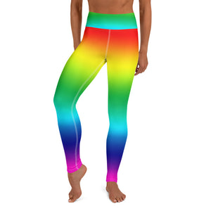 Rainbow Women's Yoga Leggings, Gay Pride Premium Workout Long Tights-Made in USA/EU-Heidi Kimura Art LLC-XS-Heidi Kimura Art LLC