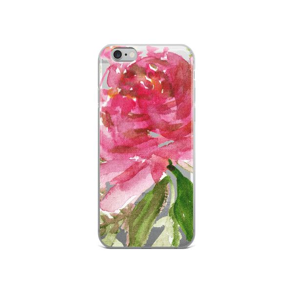 Happiness Clear Floral Girlie Pink, iPhone X | XS | XR | XS Max | 8 | 8+ | 7| 7+ |6/6S | 6+/6S+ Case- Made in USA-Phone Case-iPhone 6/6s-Heidi Kimura Art LLC