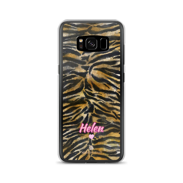 Custom Name Tiger Stripe Samsung Case, Animal Print Phone Case-Heidi Kimura Art LLC-Samsung Galaxy S8-Heidi Kimura Art LLC