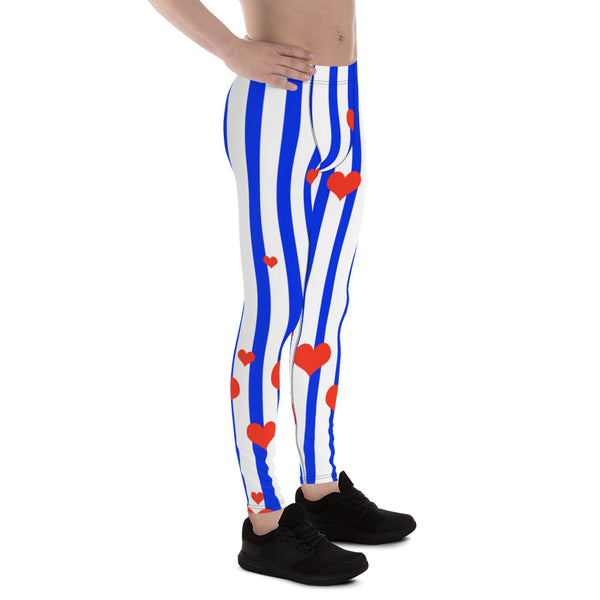 Patriotic American Flag Striped Men's Meggings Activewear Leggings- Made in USA/EU-Men's Leggings-Heidi Kimura Art LLC