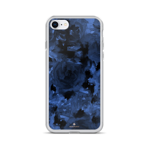Navy Blue Floral iPhone Case, iPhone X | XS | XR | XS Max | 8 | 8+ | 7 Case- Made in USA-Phone Case-iPhone 7/8-Heidi Kimura Art LLC
