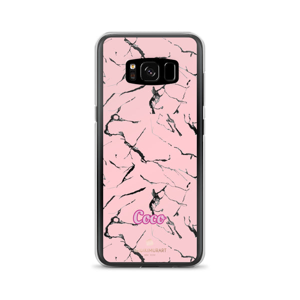 Pink Marble Personalized Samsung Case, Custom Name iPhone Case-Heidi Kimura Art LLC-Samsung Galaxy S8-Heidi Kimura Art LLC