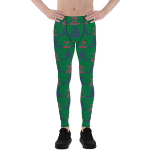 Green "My Deer" Reindeer Funny Christmas Themed Holiday Men's Leggings-Made in USA/EU-Men's Leggings-XS-Heidi Kimura Art LLC