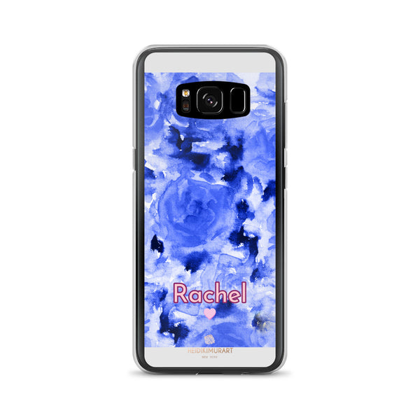 Personalized Blue Floral Samsung Case, Rose Flower Print Phone Case-Heidi Kimura Art LLC-Samsung Galaxy S8-Heidi Kimura Art LLC