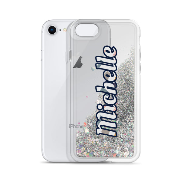 Personalized Liquid Glitter Phone Case, Custom Name Designer iPhone Case-Heidi Kimura Art LLC-Silver-iPhone SE-Heidi Kimura Art LLC