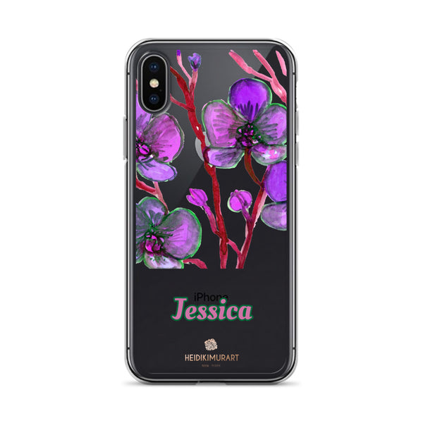 Orchid Custom Name iPhone Case, Personalized Floral Phone Case-Heidi Kimura Art LLC-iPhone X/XS-Heidi Kimura Art LLC