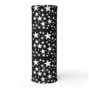 White Black Stars Face Mask Coverings, Star Pattern Print Luxury Premium Quality Cool And Cute One-Size Reusable Washable Scarf Headband Bandana - Made in USA/EU, Face Neck Warmers, Non-Medical Breathable Face Covers, Neck Gaiters, Non-Medical Face Coverings 