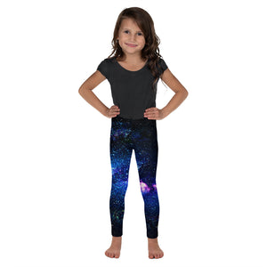 Galaxy Outer Space Print Premium Kid's Leggings Running Tights- Made in USA/ EU-Kid's Leggings-2T-Heidi Kimura Art LLC