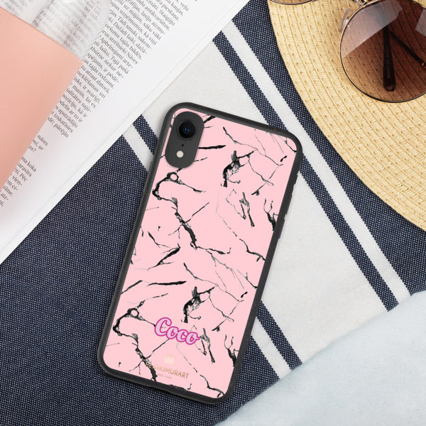 Custom Name Eco-Friendly iPhone Case, Pink Name Biodegradable Phone Case-Heidi Kimura Art LLC-iPhone XR-Heidi Kimura Art LLC