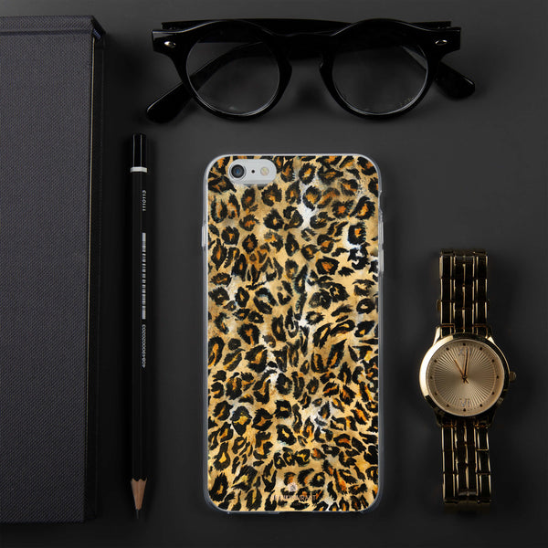 Brown Leopard Animal Print Stylish Tough BPA-Free Sleek iPhone Case- Made in USA-Phone Case-iPhone 6 Plus/6s Plus-Heidi Kimura Art LLC