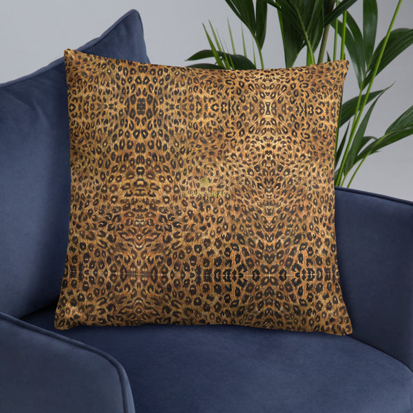 Leopard Print Decorative Pillow With Machine-Washable Case-Made in USA/EU-Heidi Kimura Art LLC-Heidi Kimura Art LLC