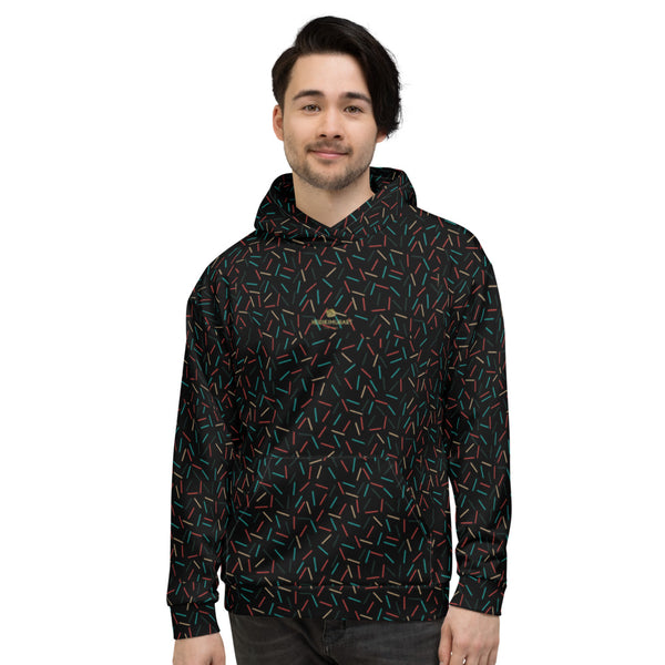 Black Birthday Sprinkle Men's Hoodies, Long Sleeve Sweatshirt UnisexTop- Made in EU-Unisex Sweatshirt-XS-Heidi Kimura Art LLC