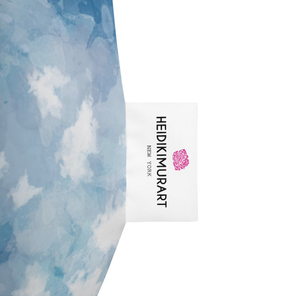 Raindrop Sky Blue Abstract Print 3.4' Tall (58"x41")Bean Sofa Bag Chair- Made in Europe-Bean Bag-Heidi Kimura Art LLC