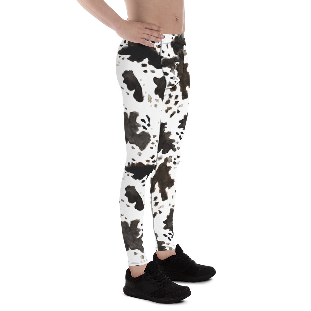 Printful Cow Print Men s Leggings Running Leggings Compression Run Tights Made in USA EU Xs