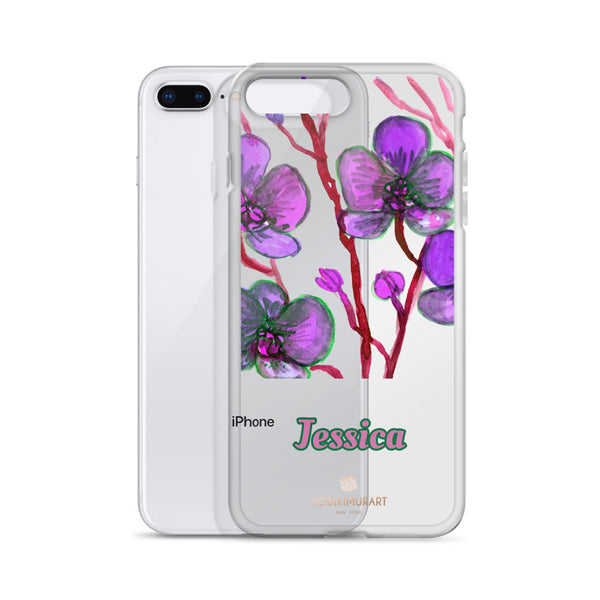 Orchid Custom Name iPhone Case, Personalized Floral Phone Case-Heidi Kimura Art LLC-Heidi Kimura Art LLC