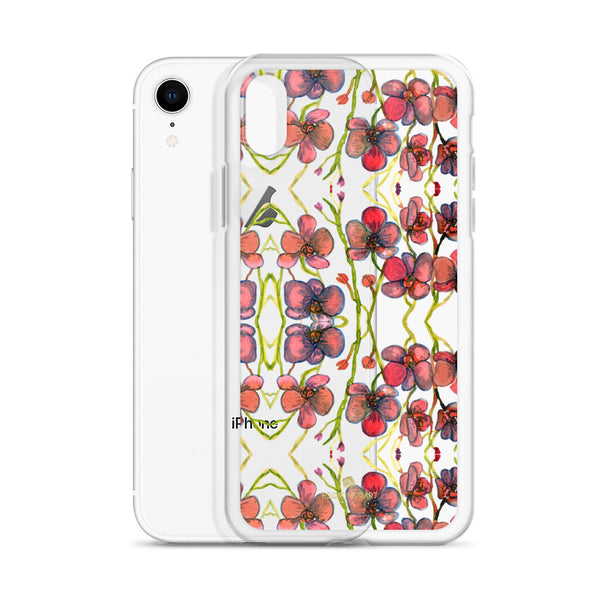 Red Orchids Print iPhone Case, Floral Orchid Phone Cases-Printed in USA/EU-Heidi Kimura Art LLC-Heidi Kimura Art LLC