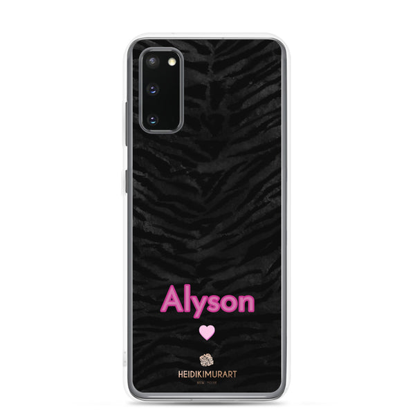 Custom Name Tiger Striped Phone Case, Personalized Animal Print Samsung Case-Heidi Kimura Art LLC-Samsung Galaxy S20-Heidi Kimura Art LLC
