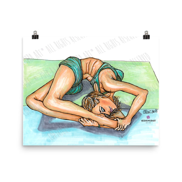 Midori Cool Bendy Yoga Pose Female Illustration Wall Art Poster - Made in USA/ Europe-Art Print-16×20-Heidi Kimura Art LLC