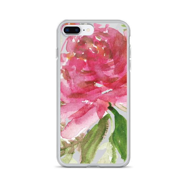 Happiness Clear Floral Girlie Pink, iPhone X | XS | XR | XS Max | 8 | 8+ | 7| 7+ |6/6S | 6+/6S+ Case- Made in USA-Phone Case-iPhone 7 Plus/8 Plus-Heidi Kimura Art LLC