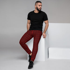 Buffalo Red Plaid Men's Joggers, Flannel Print Classic Casual Best