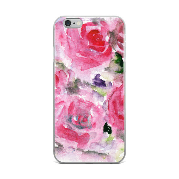 Hot Pink French Rose Floral Print iPhone X | XS | XR | XS Max | 8 | 8+ | 7| 7+ |6/6S | 6+/6S+ Case- Made in USA-Phone Cases-iPhone 6 Plus/6s Plus-Heidi Kimura Art LLC