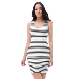 Black White Striped Dress, Black White Horizontal Stripes Sleeveless Dress-Made in USA/EU Black White Striped Dress, Black White Horizontal Stripes Sleeveless Dress-Made in USA/EU
