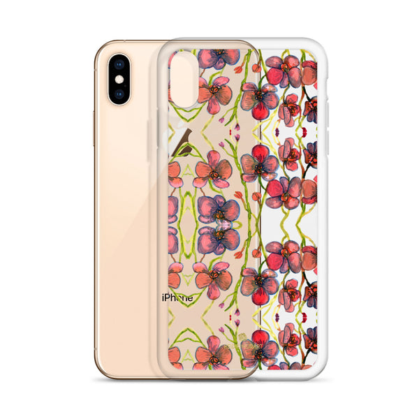 Red Orchids Print iPhone Case, Floral Orchid Phone Cases-Printed in USA/EU-Heidi Kimura Art LLC-Heidi Kimura Art LLC