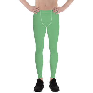 Fern Green Meggings Compression Men Tights Comfy Men's Premium Best Leggings-Men's Leggings-XS-Heidi Kimura Art LLC