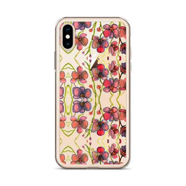 Red Orchids Print iPhone Case, Floral Orchid Phone Cases-Printed in USA/EU-Heidi Kimura Art LLC-Heidi Kimura Art LLC