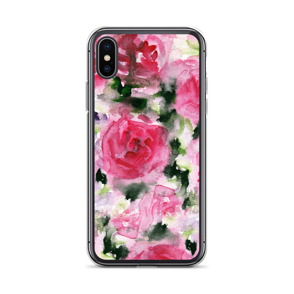 Pink Rose iPhone Case, Flower Floral Print Phone Case-Made in USA/EU-Heidi Kimura Art LLC-iPhone X/XS-Heidi Kimura Art LLC