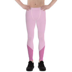 Pink Shade Duo Colors Designer Men's Leggings Meggings Tights Pants-Made in USA/EU-Men's Leggings-XS-Heidi Kimura Art LLC