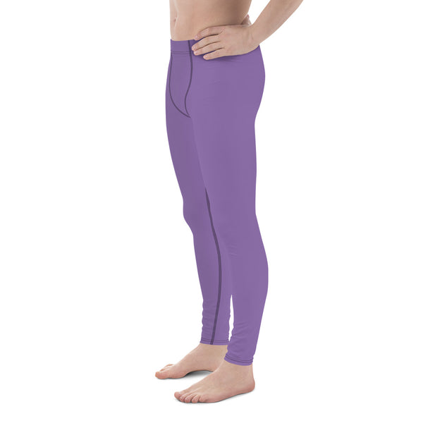 Purple Solid Color Premium Designer Men's Leggings Men Tights Pants -Made in USA/EU-Men's Leggings-Heidi Kimura Art LLC Purple Solid Color Meggings, Solid Color Modern Minimalist Colorful Print Men's Skinny Compression Tights Meggings Leggings-Made in USA/EU/MX (US Size: XS-3XL)