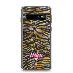 Custom Name Tiger Stripe Samsung Case, Animal Print Phone Case-Heidi Kimura Art LLC-Samsung Galaxy S10-Heidi Kimura Art LLC