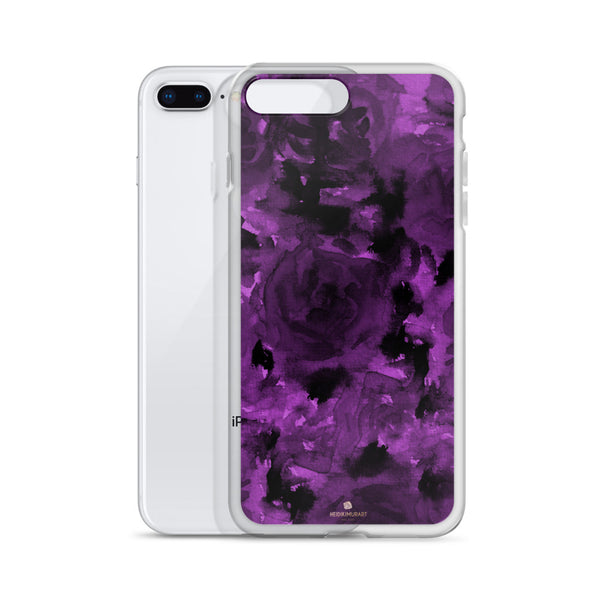 Deep Royal Purple Rose Floral Print, iPhone X | XS | XR | XS Max | 8 Case- Made in USA-Phone Case-Heidi Kimura Art LLC