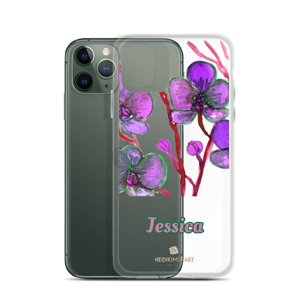 Orchid Custom Name iPhone Case, Personalized Floral Phone Case-Heidi Kimura Art LLC-Heidi Kimura Art LLC