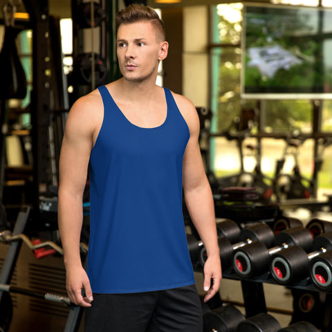 Navy Blue Solid Color Print Premium Unisex Tank Top- Made in USA-Men's Tank Top-XS-Heidi Kimura Art LLC Navy Blue Solid Color Tanks, Navy Blue Solid Color Print Stylish Premium Quality Gay Friendly Men's or Women's Unisex Tank Top - Made in USA/ Europe (US Size: XS-2XL)
