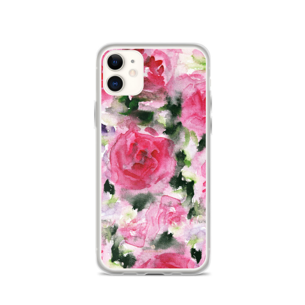 Pink Rose iPhone Case, Flower Floral Print Phone Case-Made in USA/EU-Heidi Kimura Art LLC-iPhone 11-Heidi Kimura Art LLC