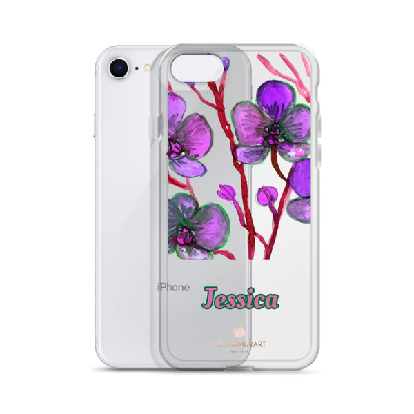 Orchid Custom Name iPhone Case, Personalized Floral Phone Case-Heidi Kimura Art LLC-Heidi Kimura Art LLC