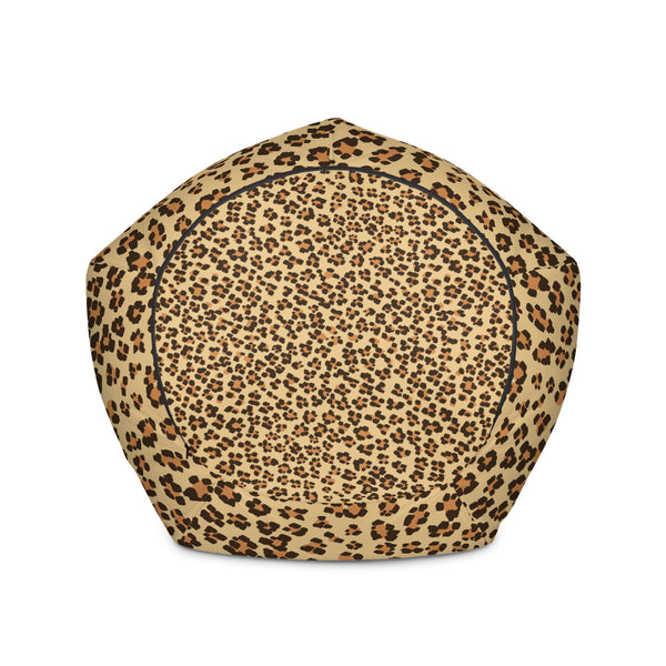 Cute & Plush Brown Leopard Animal Print Water Resistant Polyester Bean Sofa Bag-Bean Bag-Heidi Kimura Art LLC