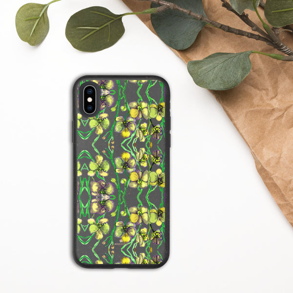 Yellow Orchids Biodegradable Phone Case, Orchid Best Flower Abstract Best Environmentally, Recycled Eco-Friendly Floral Print iPhone Case-Printed in EU, Eco-Friendly Phone Cases, Biodegradable Phone Cases for Vegan Lovers, Phone Cases For iPhone 7 Plus/ 8 Plus, iPhone X/ iPhone 10, iPhone XS/ XR/ XS Max, iPhone 11, iPhone 11 Pro, iPhone 11 Pro Max