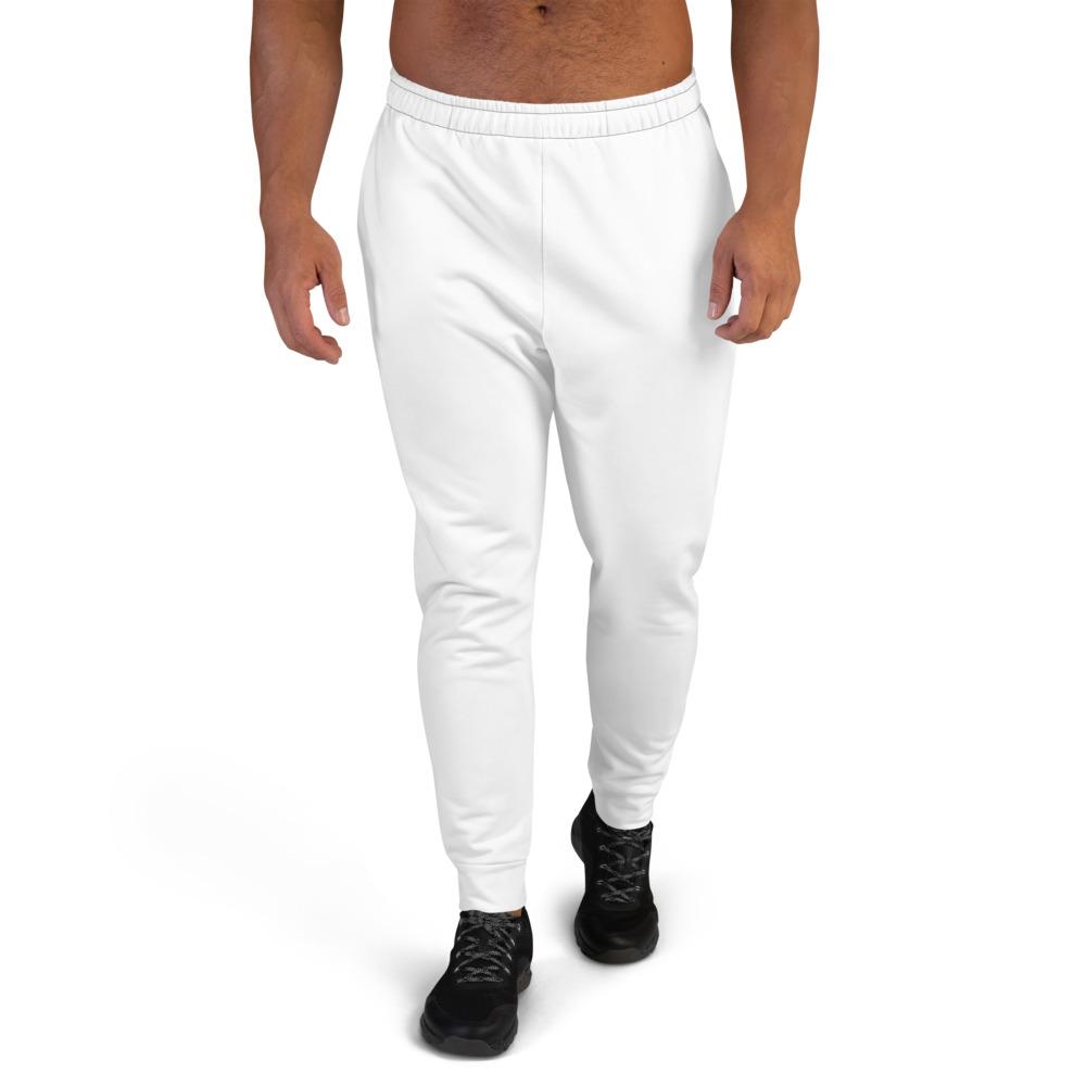 Bright White Solid Color Designer Premium Men's Fashion Joggers - Made in EU-Men's Joggers-XS-Heidi Kimura Art LLC